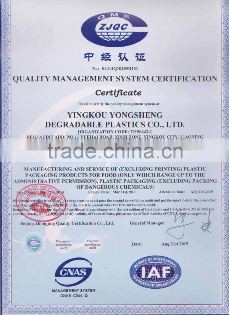 1 Color Printing PE Transparent Die Cut Plastic Bag for Bakery