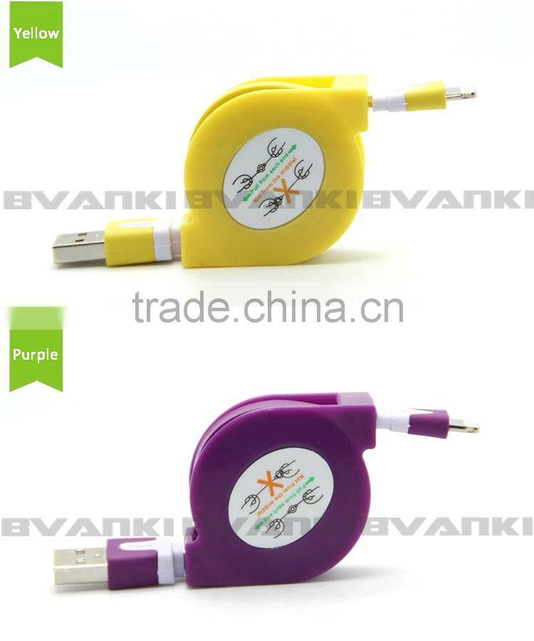 2016 new premium high quality retractable micro usb data cable sync data and charging usb cable for samsung and iPhone 6s/6splus