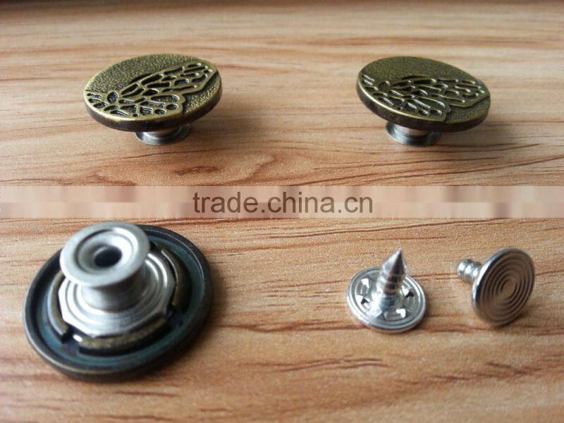 Butterfly Logo Metal Jeans Tack Button For Jeans and Jacket --- J1535