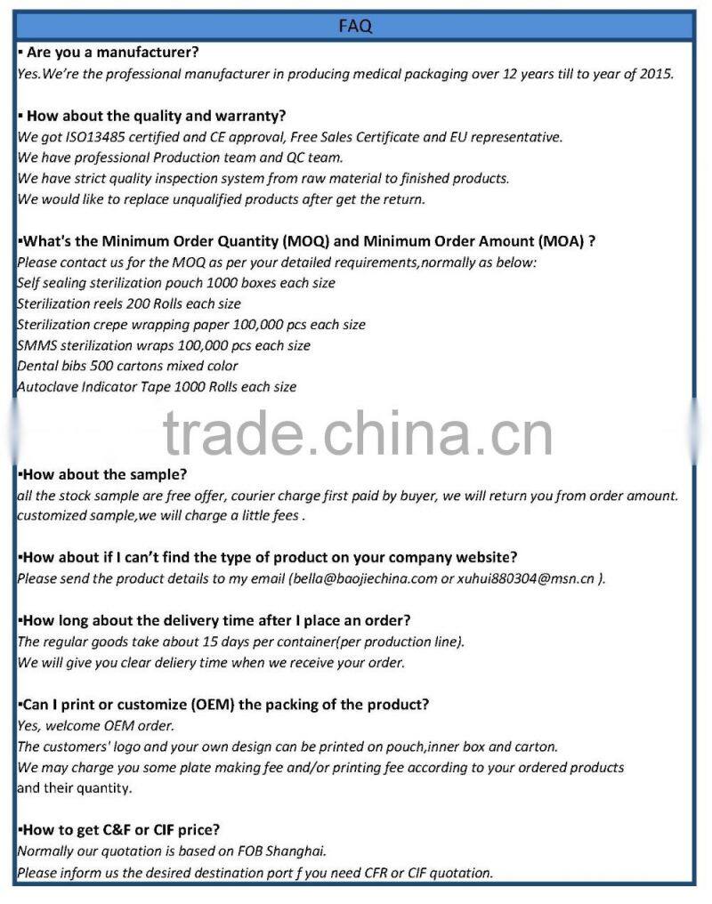 SMMS Sterilization Wrapping Paper for surgical packs