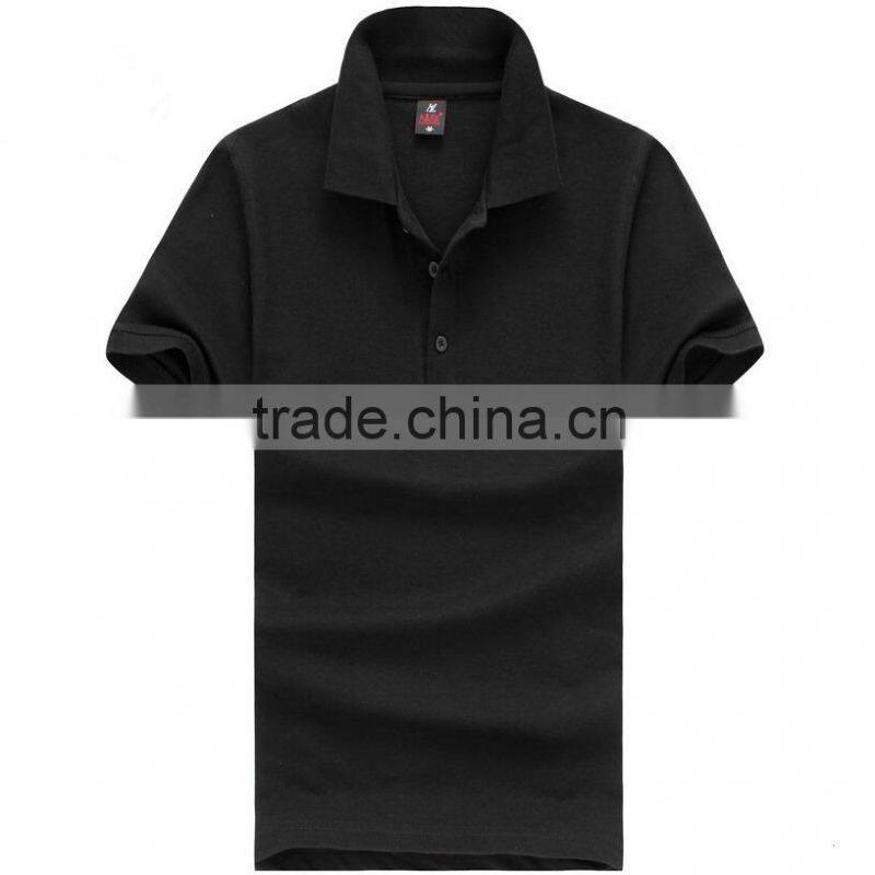 100% PIQUE black t shirt polo for man