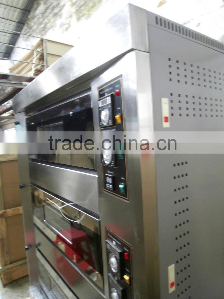 High efficiency stainless steel industrial electric cake baking oven electric 3 deck 3 trays for sale