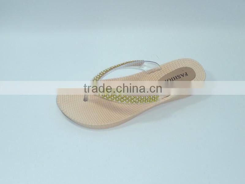 2016 PVC PCU Fashion Lady Pearl Summer Slippers