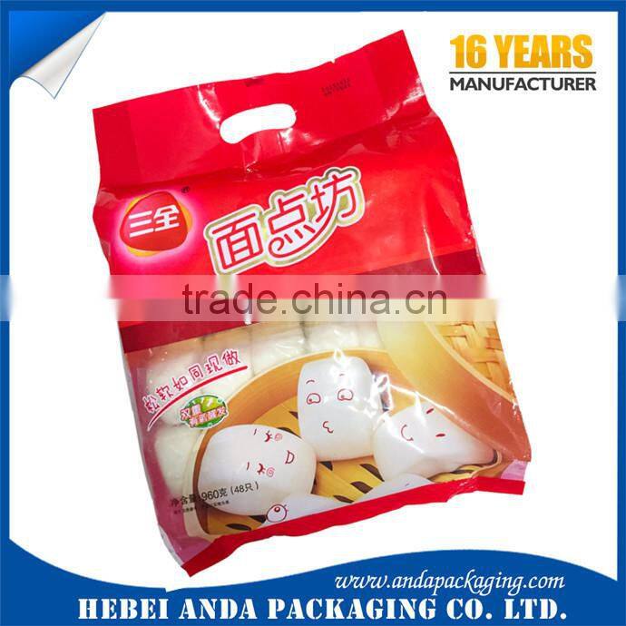 Heat seal frozen dumplings food packaging pouch /freezer packaging bag flat pouch