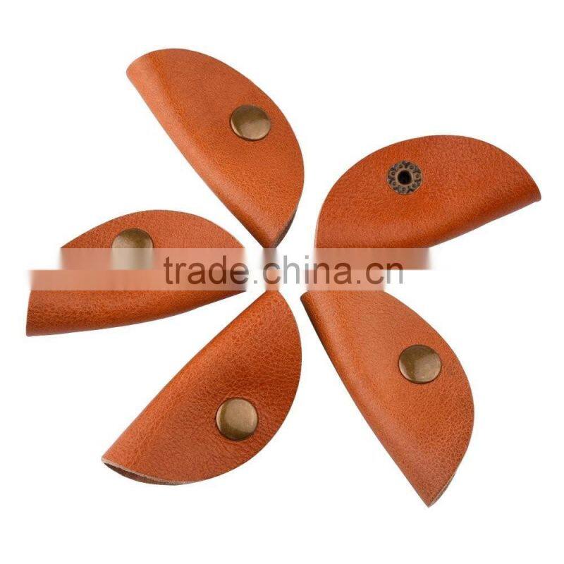 Brown Leather Earbuds Cable Cord Management Holder Keeper Headphone Wrap Organizer