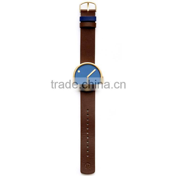 Newest design pvd gold stainless steel case hardened mineral glass lens Miyota movement minimalist design watch