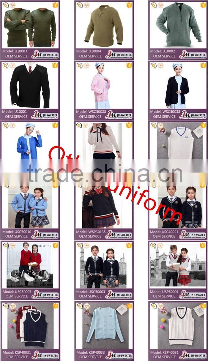 Latest boys plain blue sweater custom children cotton cardigan for school