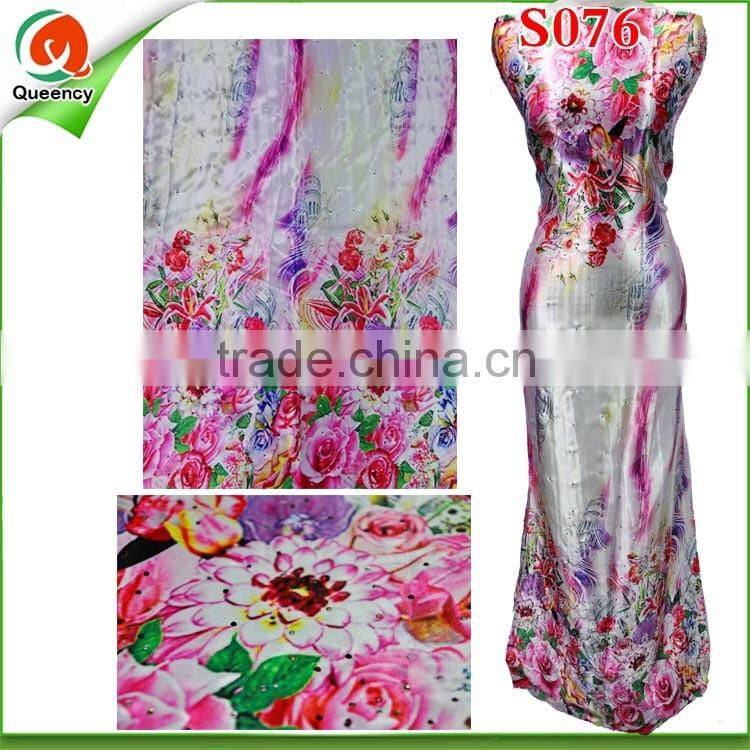 Nice one! 2016 pretty best embroidery S076 satin fabric for dresses