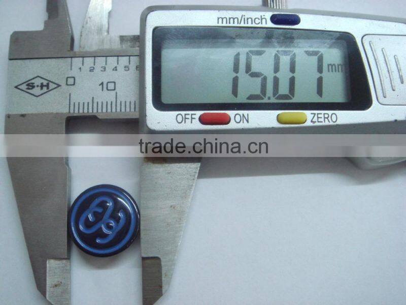 15mm painted blue recordable push snap button