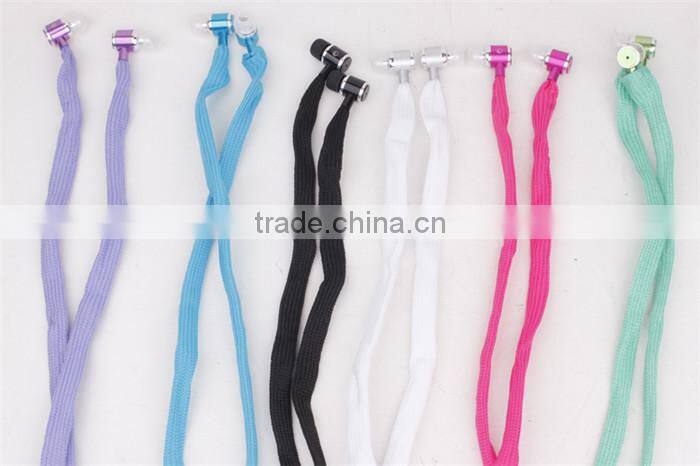 Stereo 3.5mm In Ear Shoelace Earphone Headset Earbud for IPhone For Samsung