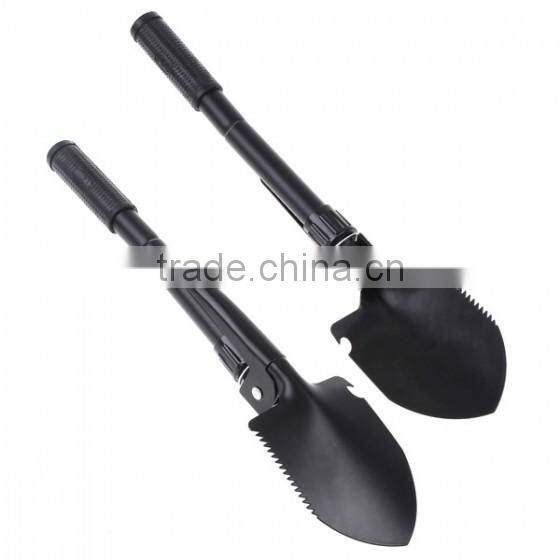 Outdoor portable multifunction folding camping shovel with compass