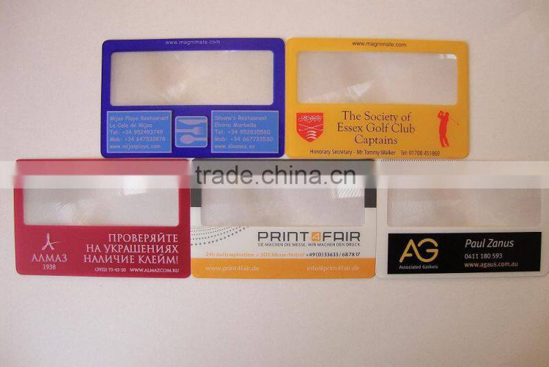 plastic business cards Promotional magnifying credit card magnifier