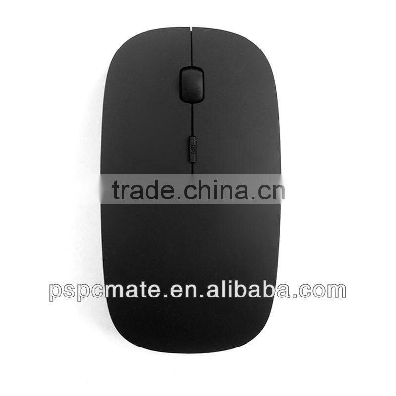 2015 Hot Black Rubber Surface 2.4G usb optical Flat travel wireless mouse for XP,windows and ISO systems