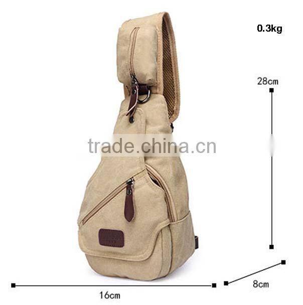 Factory price qualified easy taking canvas chest bag for men