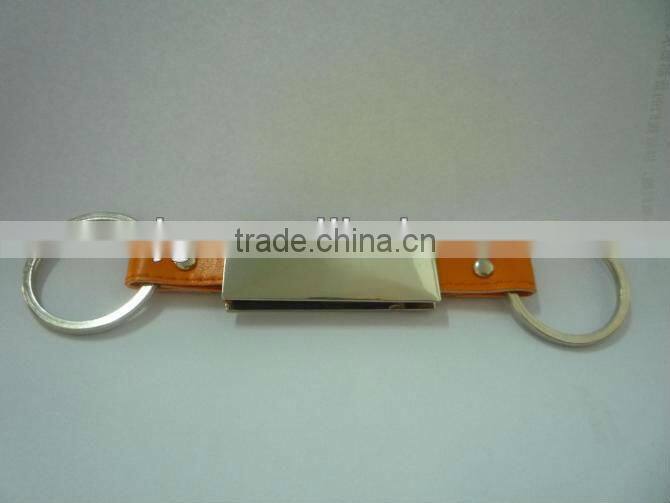 Leather USB Pen Drive with Keychain for Promotion