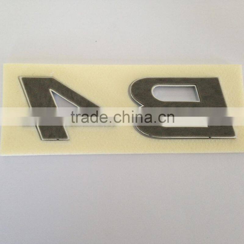 Decorative 3D outdoors shiny silver self-adhesive ABS plastic chrome letterings for cars