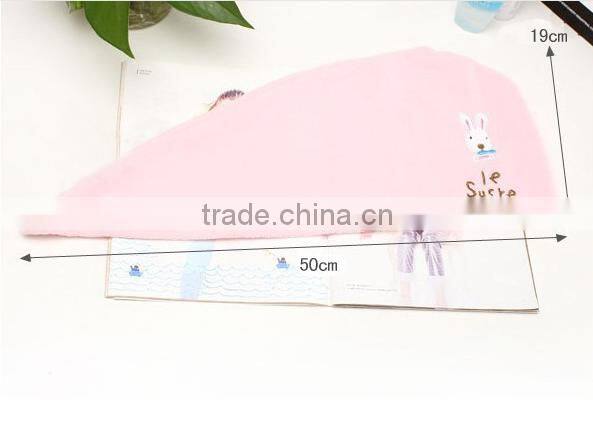 China supply Popular Ultra Absorbent Turbie Twist cotton terry towel hair turban with embroidery logo