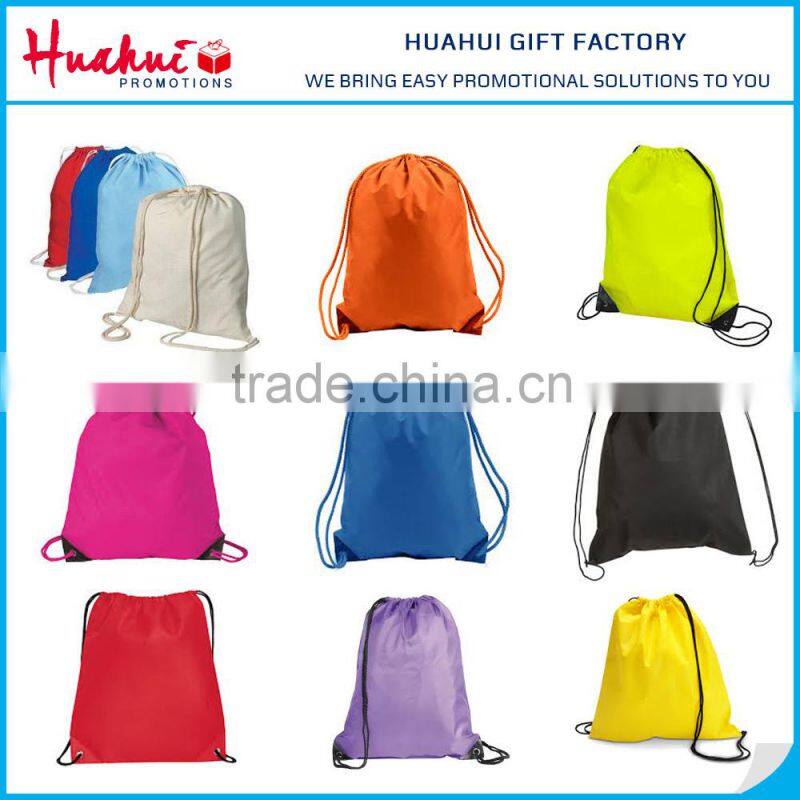 Hot Sale Customized Logo Branded Nylon Drawstring Bag