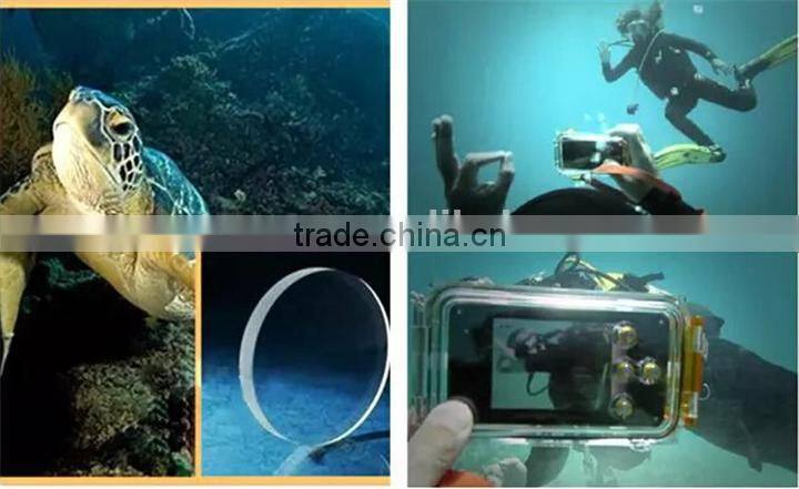 2015 New Arrival Waterproof 40M Underwater Anti-reflection Window Glass Housing Case Cover for 6 Plus 5.5inch