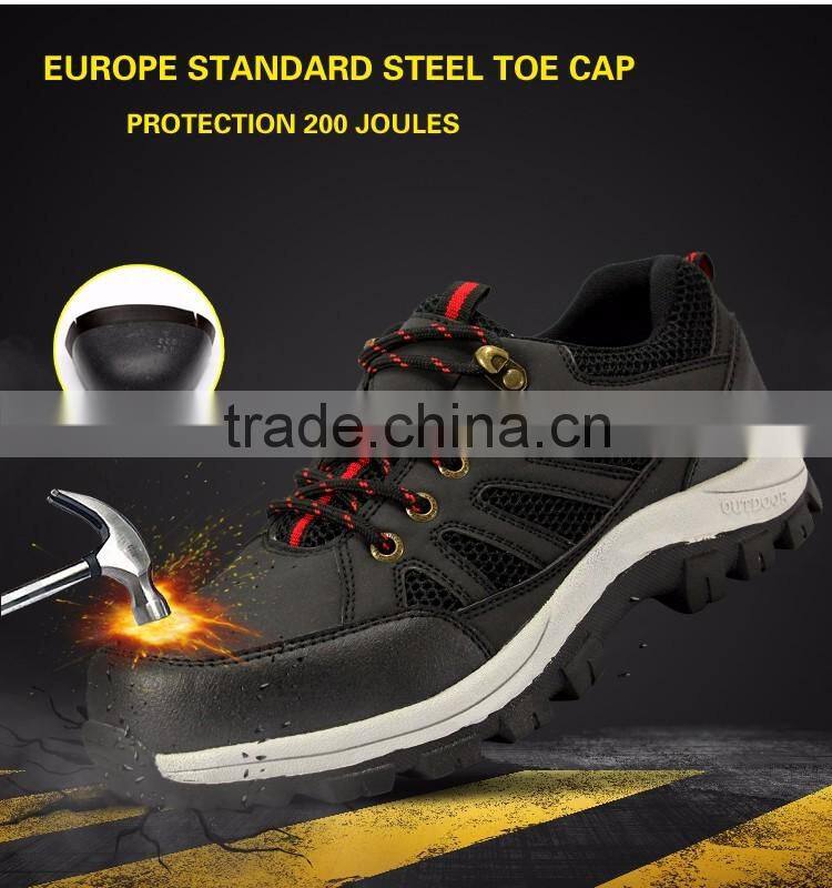 European market salable lightweight casual style black safety men sport shoes low cut