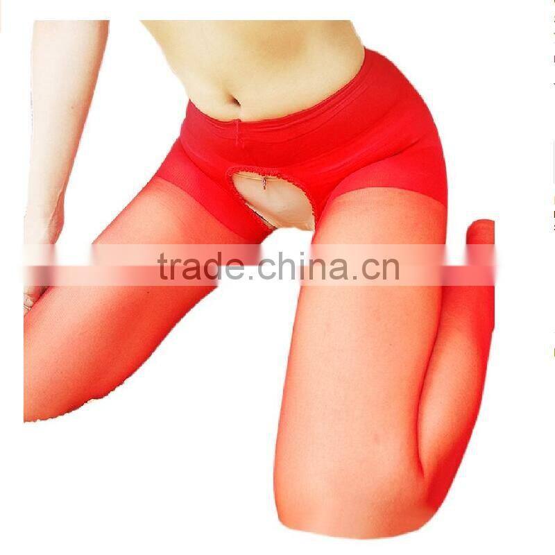 Open Crotch Sheer Stocking Transparent Pantyhose Sexy Silk Socks