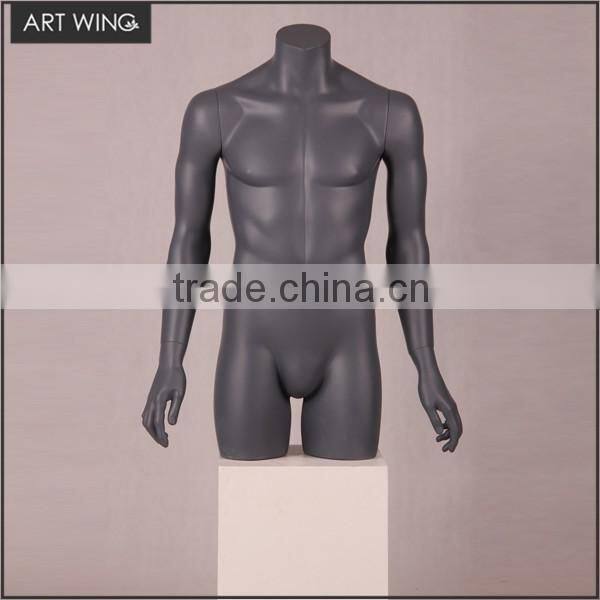 sexy half body vintage man mannequin torso big hip with wooden arms
