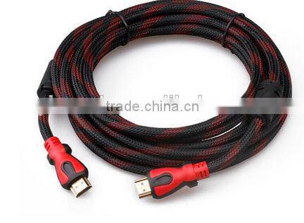 Long customized 1.4v male to male HDMI cable with braiding and magnetic rings