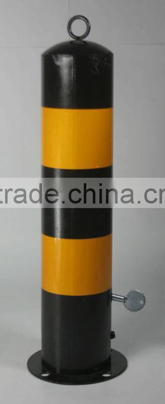 Fastened road warning post traffic barrier