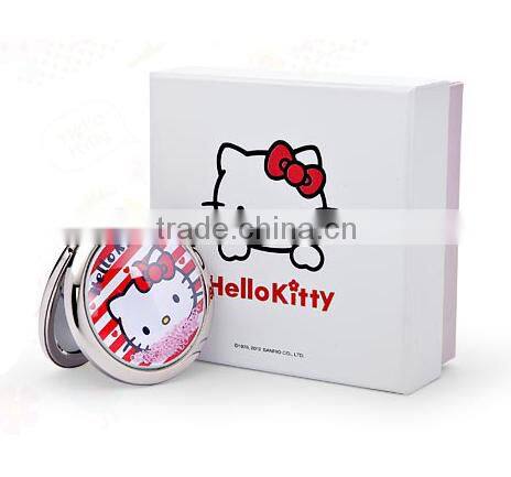 Winho red corals design pocket mirror with crystal cover