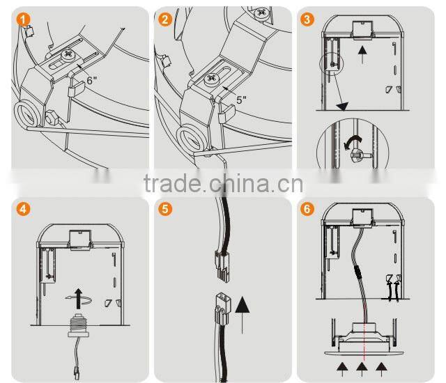 UL Energy Star approved 5 in. and 6 in. 2700k white led recessed trim rotatable downlight