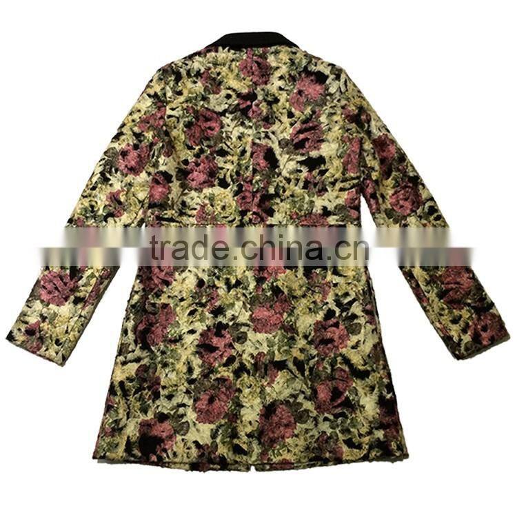 Hot selling customized color and size women's fox fur / mink overcoat print winter coats and jackets woman