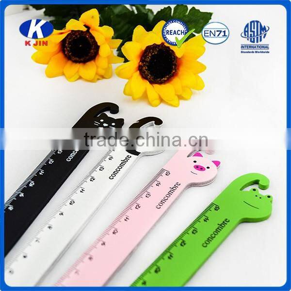 Promotion cheap 15cm cute wood printing ruler with custom for school