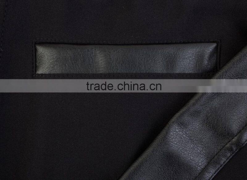 Luxury Wholesale Black Sequin Front PU Leggings new young women leggings