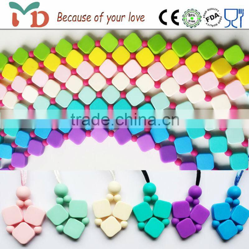 Custom Logo Food Grade Silicone Teething Jewelry Tags