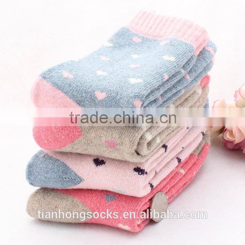 Lady heart design warm wool socks terry socks