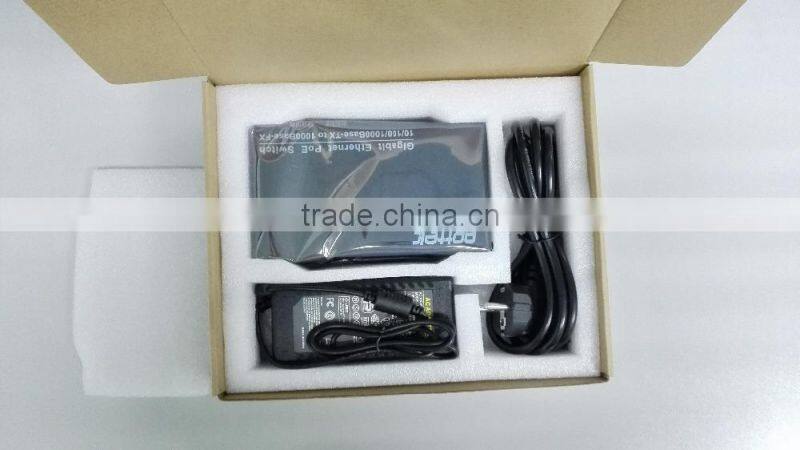 newest products 10/100/1000M Gigabit single mode dual fibers Ethernet Switch Broadcom POE for IP camera