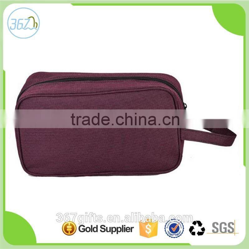 2016 Hangbag Ladies Ripstop Plain Pouch Travel Cosmetic Bag with Handle