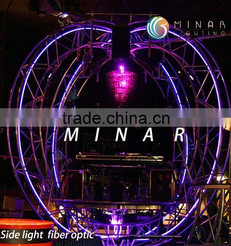 8mm solid polymer fiber optic side glow cable lighting