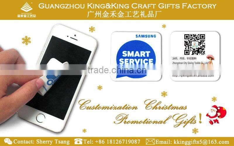 Customized Display Cleaner Sticker/Microfiber Adhensive Sticky Mobile Phone Screen Cleaner Wipe