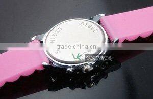 Silicone Rhinestone Sport Watch, Unisex Silicone Stainless steel Watch(Japan Movt Wateproof)