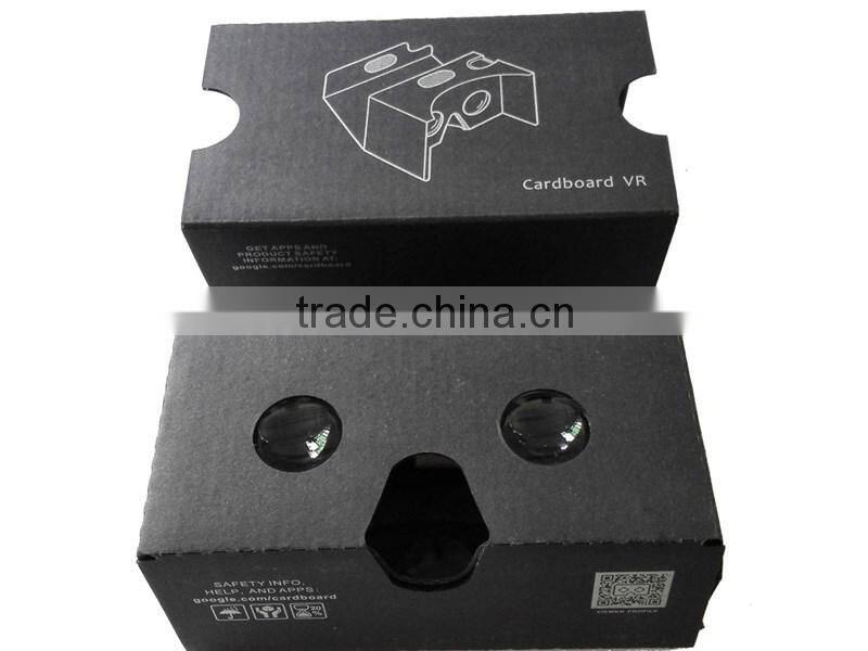 Hot sell Google Cardboard black 2.0 with straps DIY Google cardboard 3D VR glasses