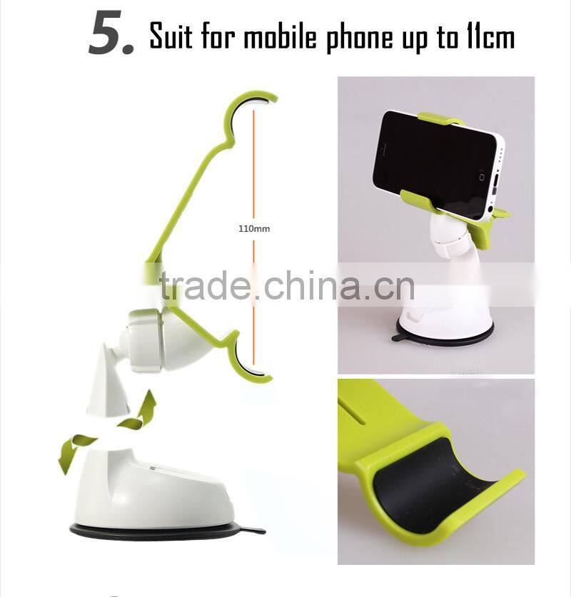 Universal Use Windshield One Hand Mobile Phone Car Holder with Window Suction Mount