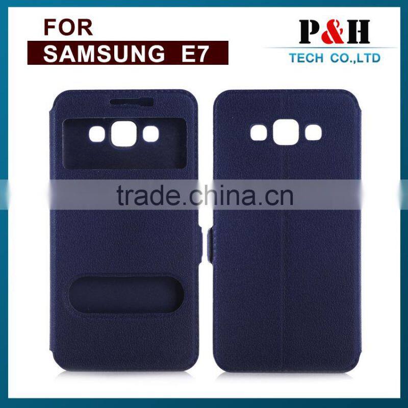 New Product Mobile Phone Case leather flip case for samsung galaxy e7 Mobile Phone Case