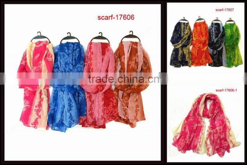 fashionable lady small petals pattern triangle scarf