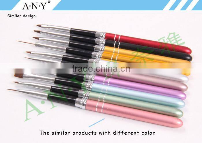 ANY Cheap Nail Art Beauty Care Artist Design Metal Handle Flat UV Gel Nail Brushes Nail Art