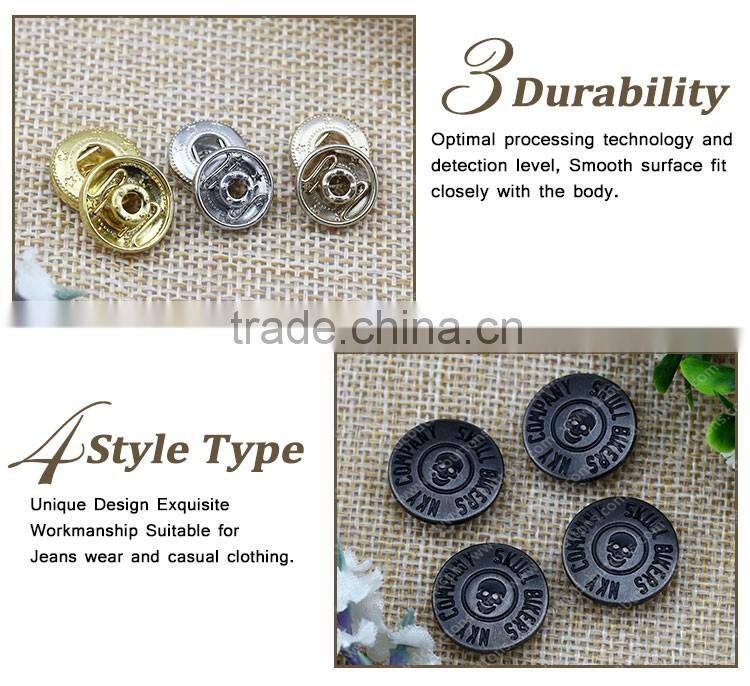 Exquisite Quality Wholesale Fashion Custom Garment Button Jean Button Metal Snap