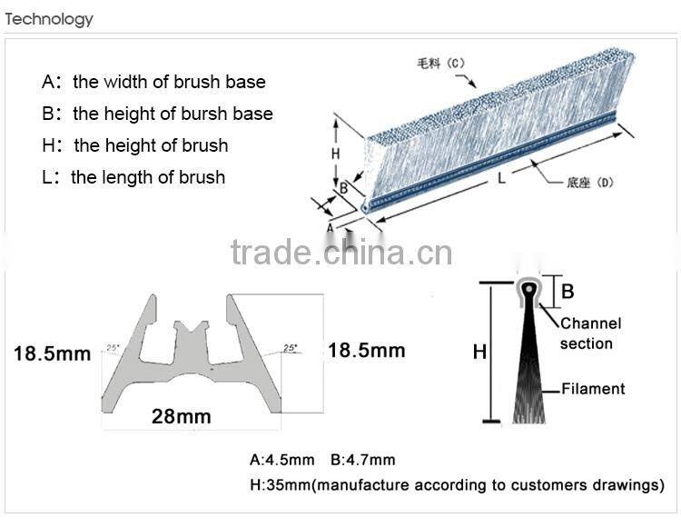 Escalator Parts Escalator Skirt Brush Elevator Move Walk Brush