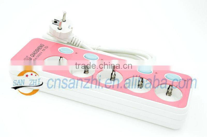 5 way Independent switch power outlet 5 gangs PDU breaker surge protector