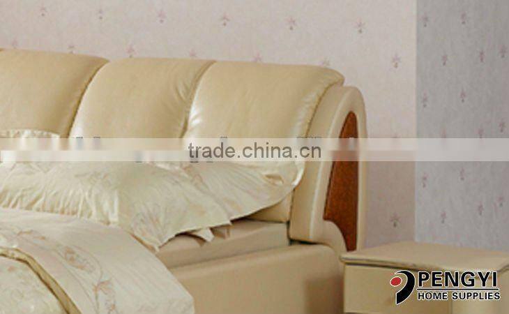 latest comfortable leather queen bed py-101