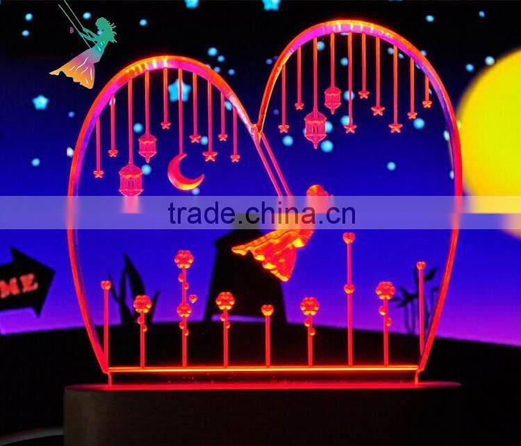 2016 hot selling dream swing decorated lamp Christmas gift birthday gift weeding present crystal lamp